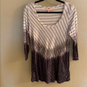 Cute Movement tee 3/4 sleeve white/grey/black PL